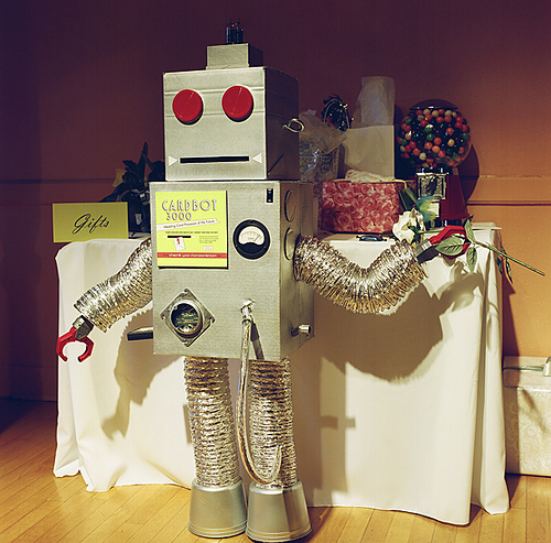 Check out the bad ass wedding robot box I want one too wedding card box diy